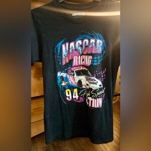 NASCAR Black Short Sleeve Graphic Tee with Pink Purple Blue Accents